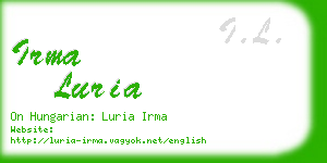 irma luria business card